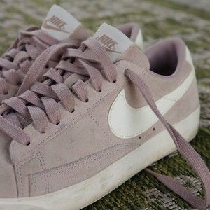 Nike Women's Suede Sneakers - Mauve and White
